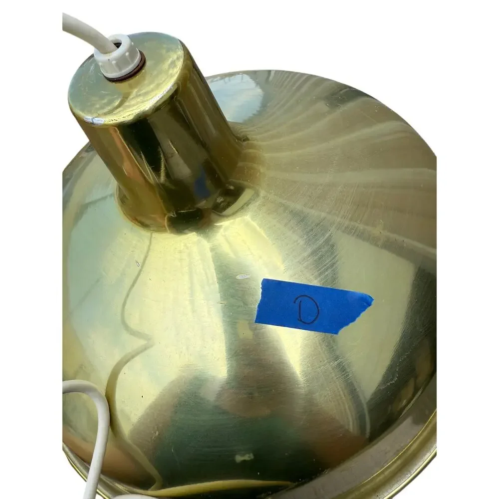 ✨ Vintage Mid-Century Industrial Brass Pendant Light Fixture Hanging Lamp
